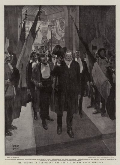 Mr Kruger at Marseilles, the Arrival at the Hotel Noailles by Frank Craig