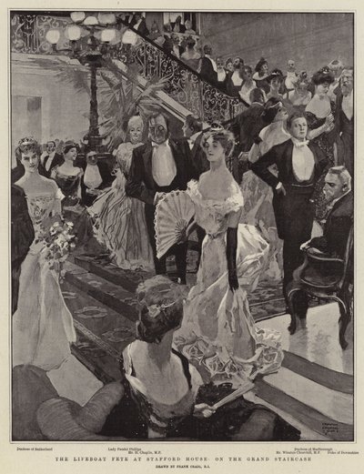 The Lifeboat Fete at the Stafford House on the Grand Staircase by Frank Craig