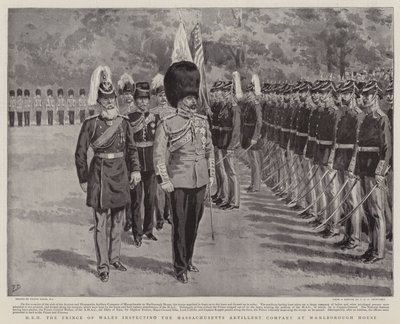 HRH the Prince of Wales inspecting the Massachusetts Artillery Company at Marlborough House by Frank Dadd