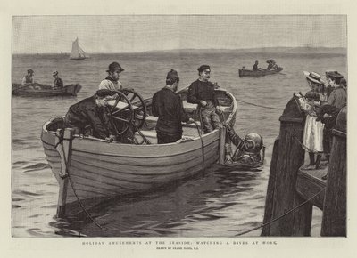 Holiday Amusements at the Seaside, watching a Diver at Work by Frank Dadd