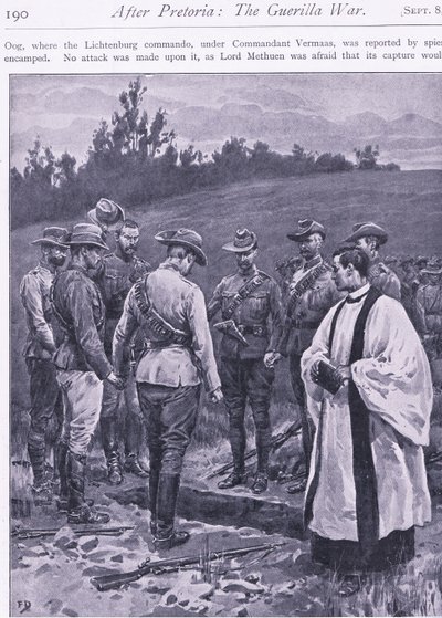 Oath of vengeance (illustration from After Pretoria: The Guerilla War, 1902) by Frank Dadd