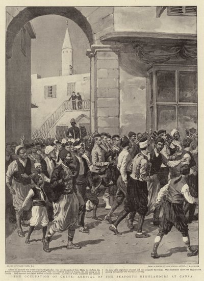 The Occupation of Crete, arrival of the Seaforth Highlanders at Canea by Frank Dadd