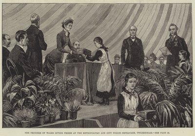 The Princess of Wales Giving Prizes at the Metropolitan and City Police Orphanage, Twickenham by Frank Dadd