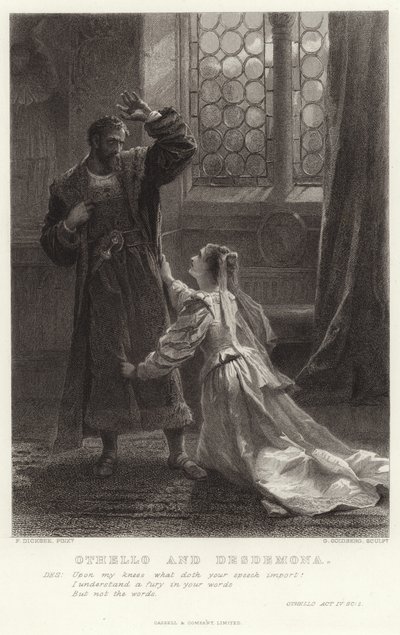 Othello and Desdemona, Othello, Act IV, Sc 2 by Frank Dicksee