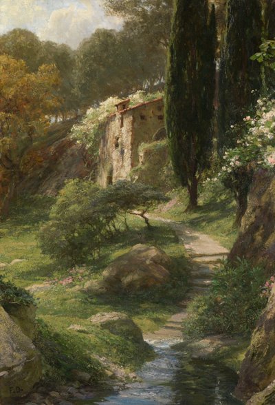 The Old Mill at La Mortola by Frank Dicksee
