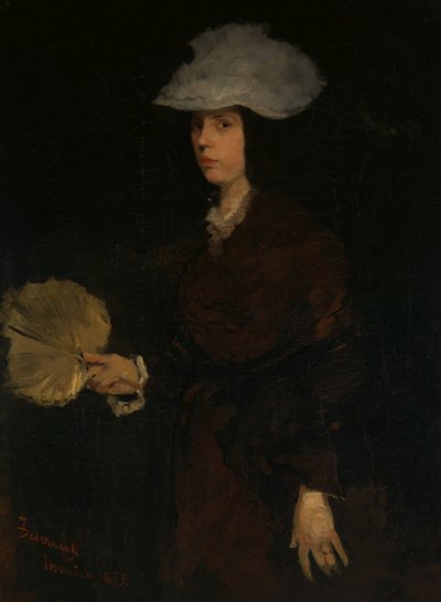 Lady with Fan by Frank Duveneck