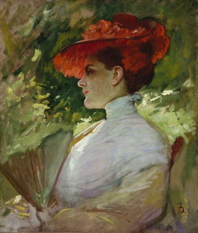 Lady with a Red Hat, or Portrait of Maggie Wilson by Frank Duveneck
