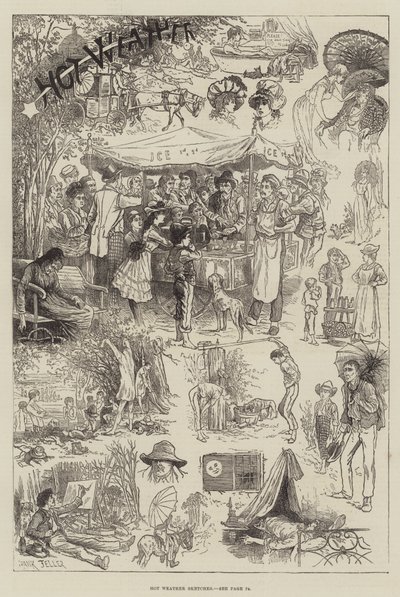 Hot Weather Sketches by Frank Feller