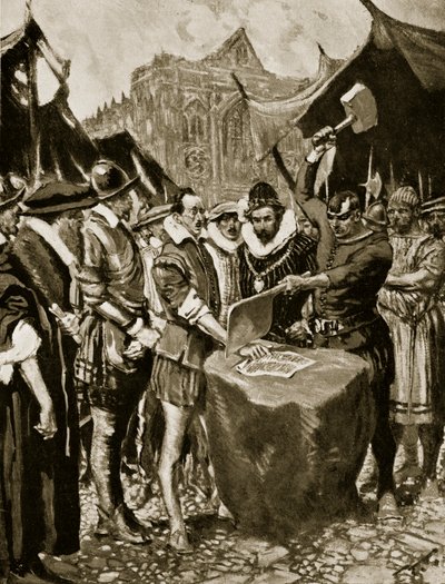 Stubbs has his hand cut off, illustration from 