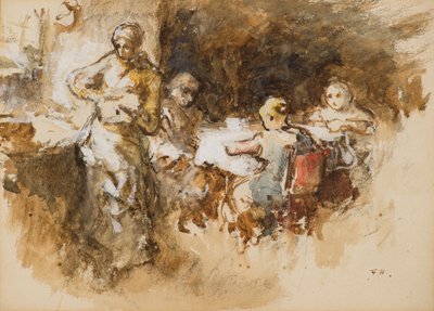 A Cottage Interior by Frank Holl