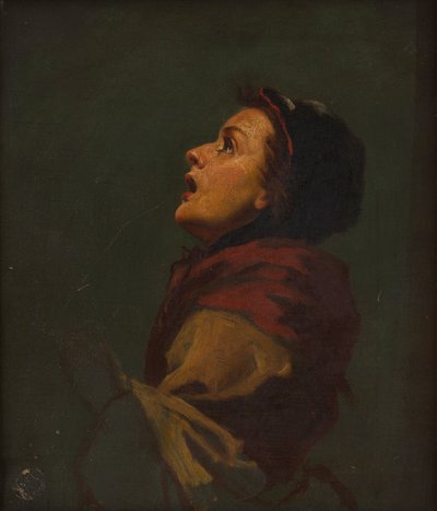 Study of a Woman Looking Skyward by Frank Holl