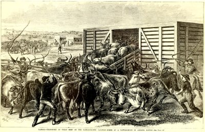 Cattle Chute in Abilene, Kansas, c. 1871 by Frank Leslie