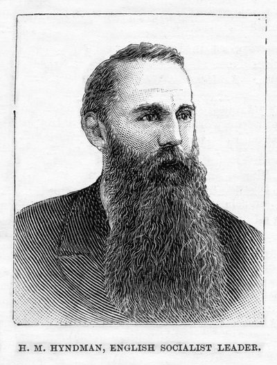 H.M. Hyndman, founder of first British Socialist political party, illustration from 