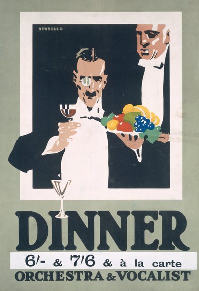 Advertisement for Dinner and Orchestra and Vocalist by Frank Newbould