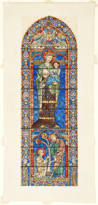 Study of Stained Glass, North Clerestory of Nave, Chartres Cathedral, France by Frank Randal