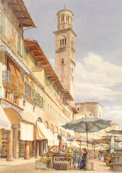 The Piazza delle Erbe, Verona by Frank Randal