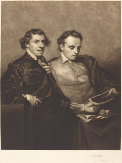 Portrait of Two Gentlemen by Frank Short, after Sir Joshua Reynolds