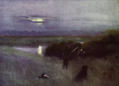 Norfolk Broads: Moonrise, at Flight by Frank Southgate