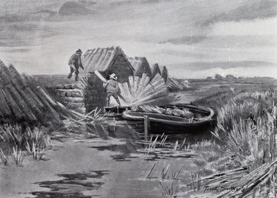 Norfolk Broads: Reed-Stacking by Frank Southgate