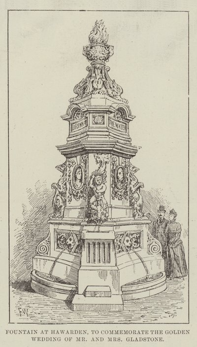 Fountain at Hawarden, to Commemorate the Golden Wedding of Mr and Mrs Gladstone by Frank Watkins