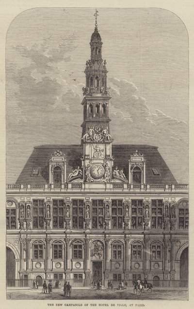The New Campanile of the Hotel de Ville, at Paris by Frank Watkins
