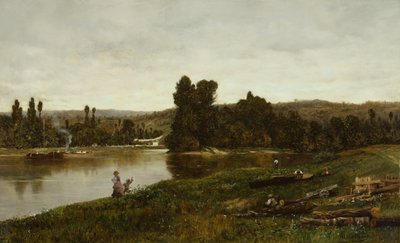 Figures by a River by Frank de Mesgrigny