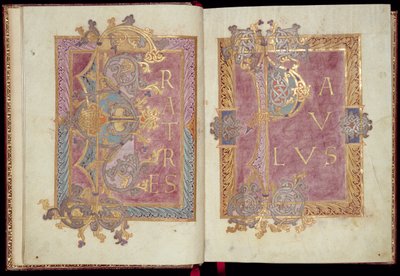 Initial pages framed with Acanthus leaves, from the Reichenau Epistolary, late 10th century by Frankish School