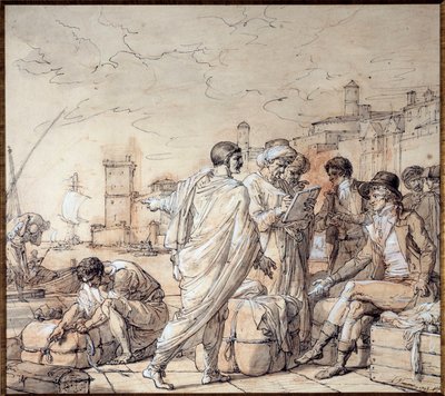 Negotiants on the Docks of the Port of Marseille by François André Vincent
