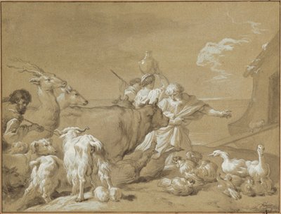 Noah Leading the Animals into the Ark by François André Vincent after Giovanni Benedetto Castiglione