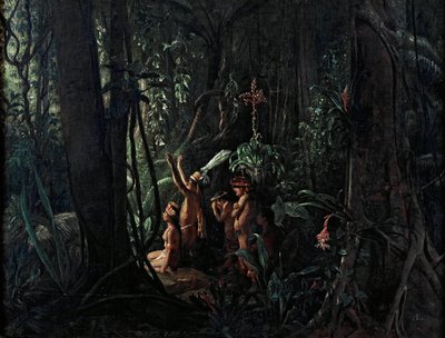 Amazonian Indians Worshiping the Sun God by François Auguste Biard