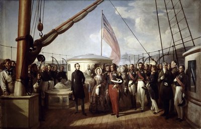 Queen Victoria received King Louis Philippe I on board the Royal Yacht, 2 September 1843 by François Auguste Biard
