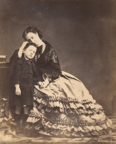Empress Eugénie and the Prince Imperial, 1862 by François Benjamin Maria Delessert.