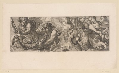 Mythological Scene with Gods Worshiping Around an Altar in the Water by François Bignon