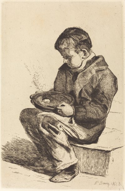 Boy Eating Soup by François Bonvin