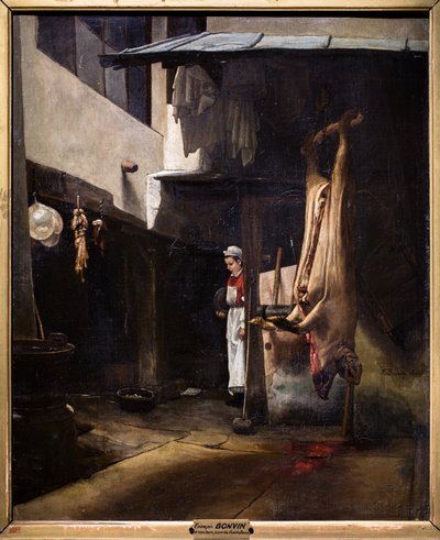 The Pig or Interior of a Yard with a Skinned Pig by François Bonvin
