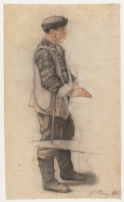 The Stretcher Bearer (Study for Le Couvreur Tombé) by François Bonvin