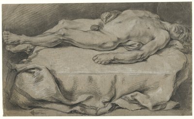 Anatomical Study of a Reclining Male Nude by François Boucher (manner of)