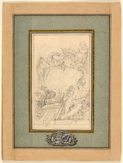 Armorial Bookplate for Crozat, Baron de Thiers by François Boucher