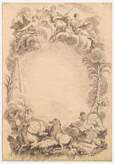 Design for an Escutcheon in Honor of William Earl Cowper (ca. 1665-1723) by François Boucher