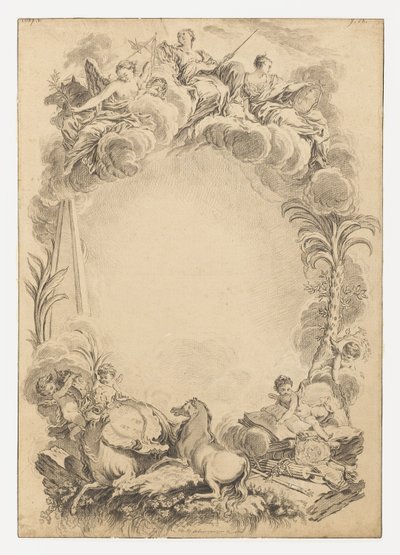Design for an Escutcheon in Honor of William Earl Cowper (ca. 1665-1723) by François Boucher