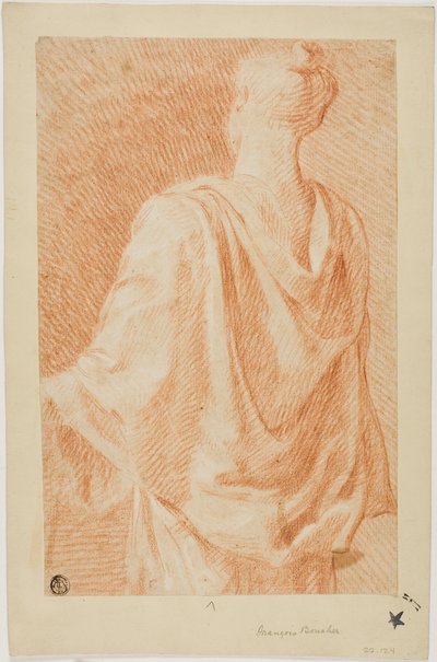 Draped Woman, Seen from Back by François Boucher