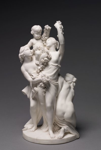 Figure of Love Carried by the Three Graces, manufactured by Sèvres Factory by François Boucher