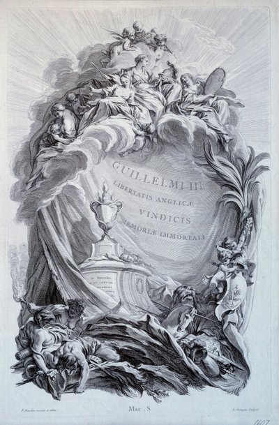 Frontispiece for a Series of Planks on the Tomb of William III, Prince of Orange and King of England. Drawing by Francois Boucher, 18th Century by François Boucher