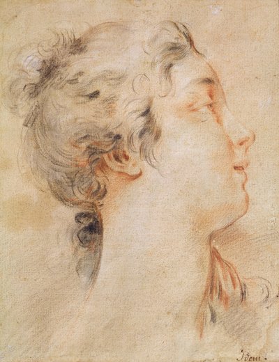 Head of a Woman Turned to the Right by François Boucher
