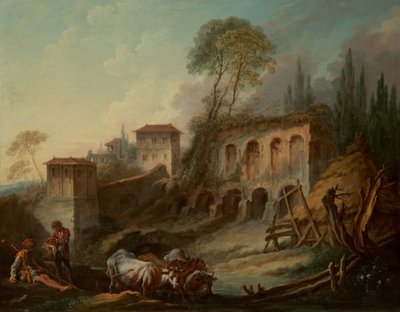 Imaginary Landscape with the Palatine Hill from Campo Vaccino by François Boucher