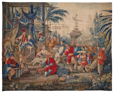Louis XVI Tapestry aux Chinoiserie, Aubusson, Late Quarter of the 18th Century by François Boucher