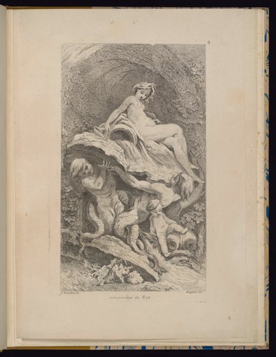 Plate 4, Receuil de Fontaines (Collection of Fountains) by François Boucher