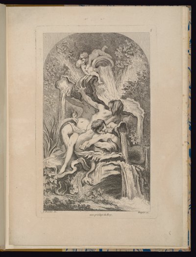 Plate 5, Receuil de Fontaines (Collection of Fountains) by François Boucher