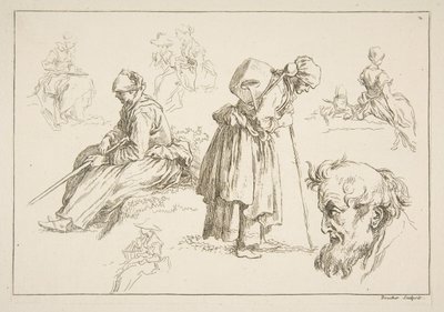 Sheet of Sketches by François Boucher