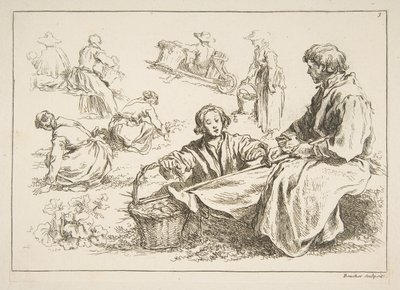 Sheet of Sketches by François Boucher